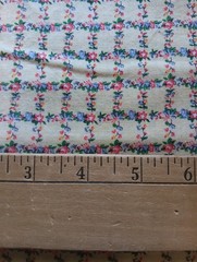 Vtg Micro Flowers Vine Cotton Fabric Trellis Lattice 42 x 2 1/3 Yds Cottagecore