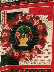 Vintage Wamsutta Hallmark Cards 40 Cheater Quilt Blocks Christmas Fabric Cotton
