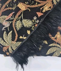 Vintage Jungle Print Velvet Tapestry Fabric Monkeys Leopard Remnants