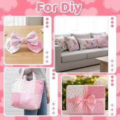 5×5 Inch Floral Cotton Charm Squares Set – 84 Pink Fabric Packs for DIY Crafting