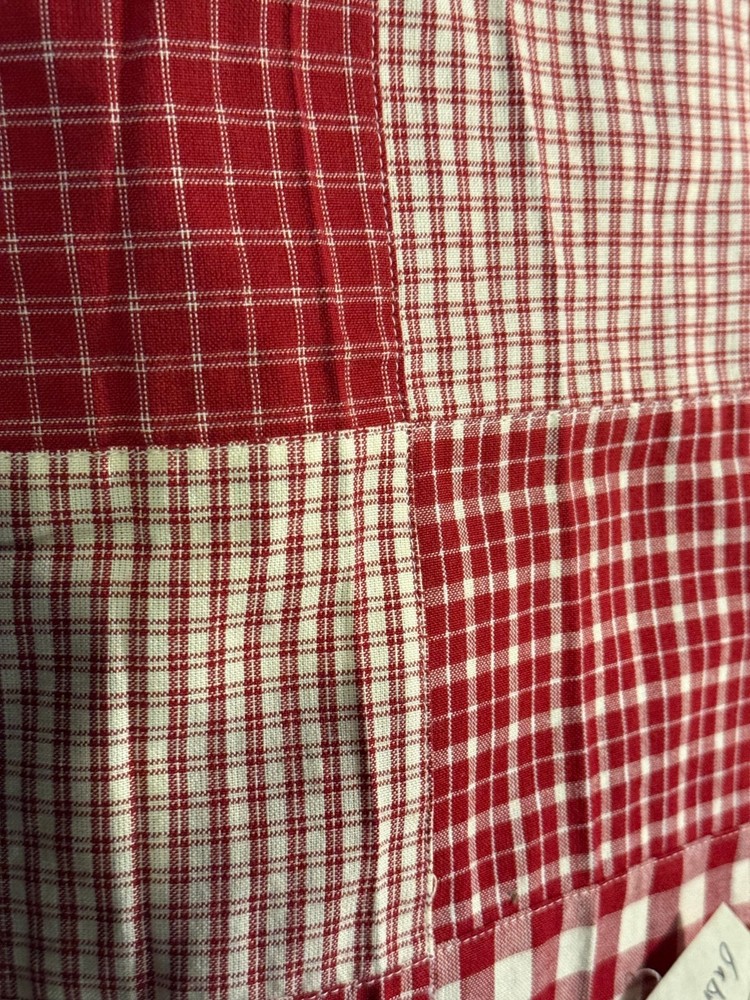 Dunroven House RED White Striped Cotton SQUARES INTO QUILT FABRIC PIECE 56″ X 45