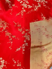 Kori RED Plum Blossom Floral Brocade Chinese Satin Fabric for Cheongsam/Qipao,