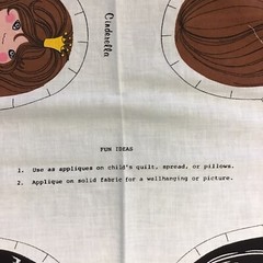 Vtg Cinderella Snow white Cut&Sew Pillow 4 Storybook Dolls Fabric Panel Cranston