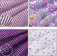 10 Pieces 20 X 20 Inch Quilting Patchwork Fabric Floral Patchwork Cotton Purple