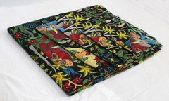 Indian Black Farida Kahlo Printed Cotton Fabric Beautiful Dressmaking Fabric US