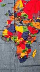 World Map By Fabric Traditions 59” X 35” Vintage 1999 fabric panel