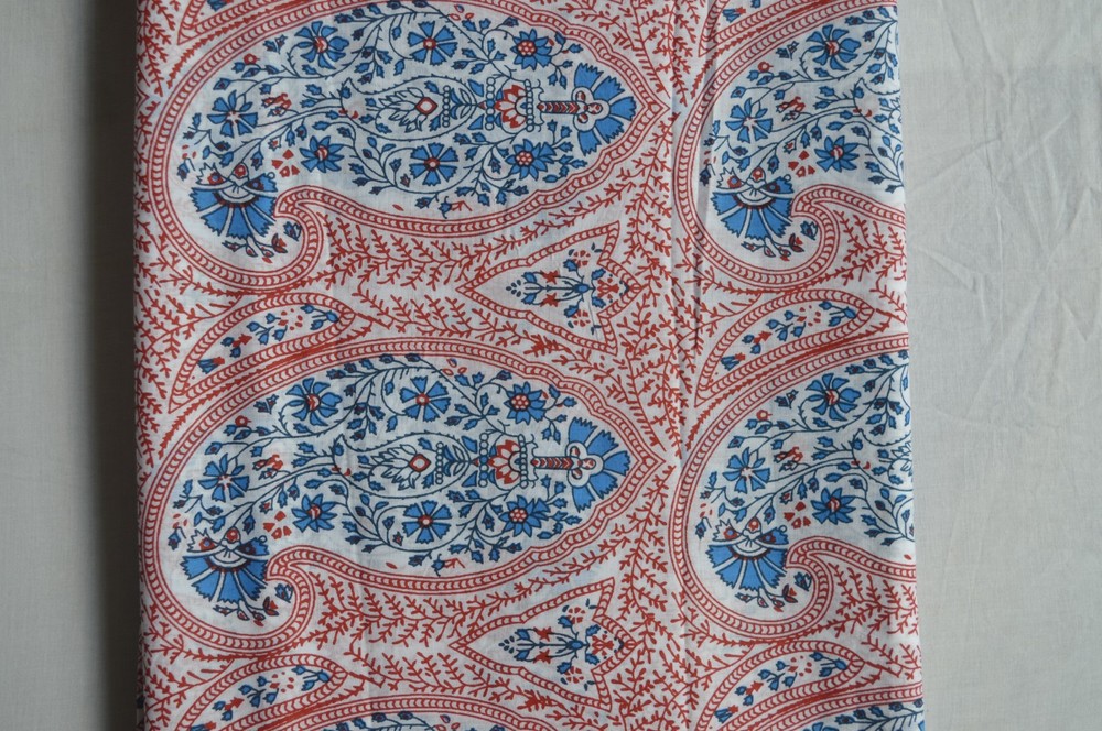 2 Yard New Paisley Hand Printed Running Fabric NO TARRIF CHARGES 100% ✅ ZK_1*