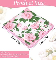 42 Pcs Charm Pack for Quilting, 5×5 Inch Fabric Squares, Assorted Floral & Ge…