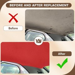 Red Suede Headliner 36″x60″ Foam Backing Car SUV Truck RV Boat Auto Roof