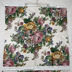 Fabric Stanley King Studios Screen Print Teflon Finish Floral 2 Pieces