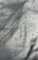 VTG Pink Floral and Faux Embossed Batiste Eyelet Single Border by Wamsutta BTY