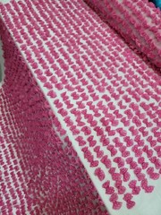 Fabric By The Yard Pink Lace 3d Polka-dot Bows Embroidery On Mesh Clothing Girls