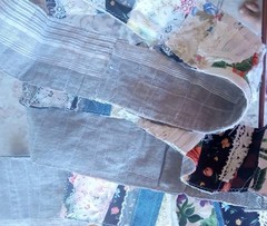 3 Snippet Rolls Fabric Junk Journal Grunge 3″ Wide 36″ Long *Video Below