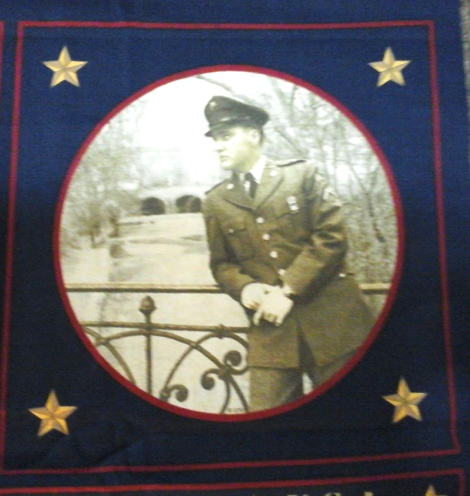 Elvis Germany Small Panel Army VIP Cranston 8 ” x 8″ Fabric 100% cotton