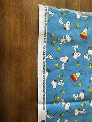 Snoopy Woodstock Peanuts Comics Characters Dogbowl Fabric Print: 19 1/2” x 43”