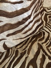 Jo-Ann Fabric 128 x 56 inches piece-56-Wide Brown & Cream Sheer Zebra Print