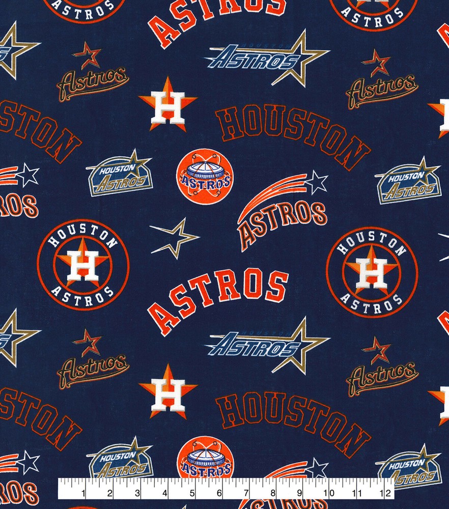 HOUSTON ASTROS COTTON FABRIC HALF YARD 18″x43″