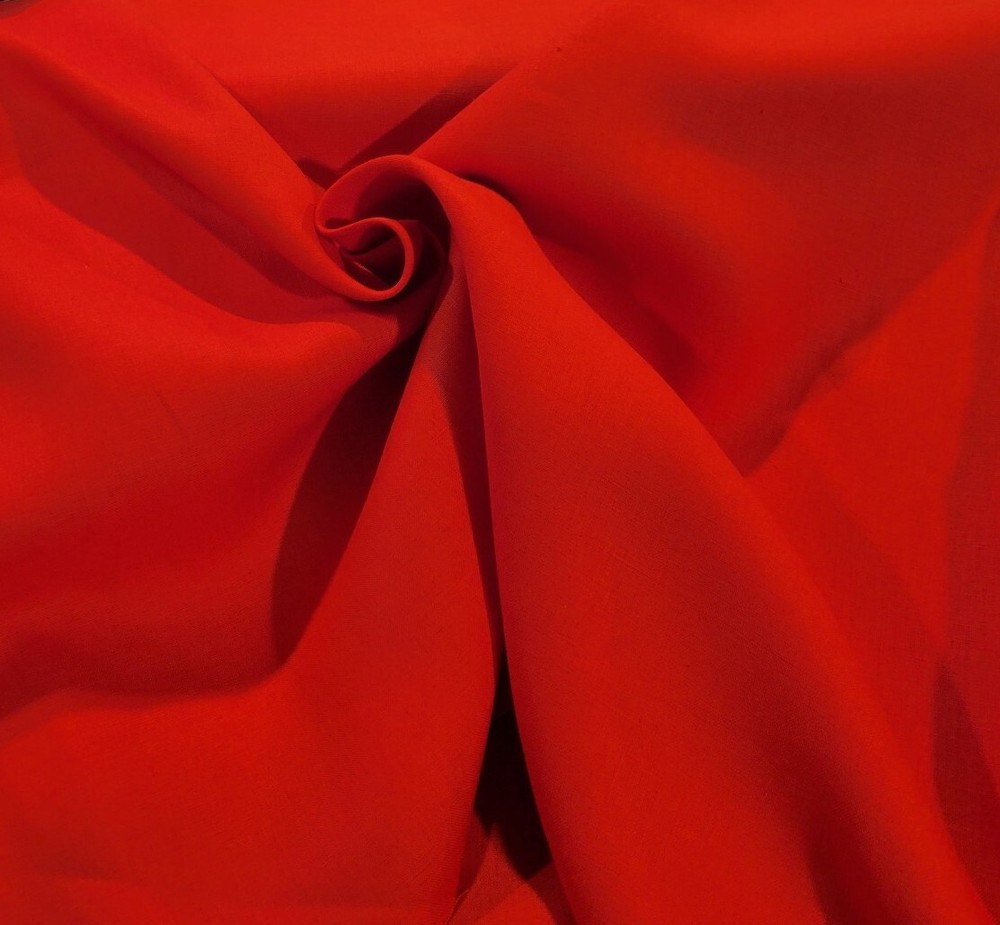 Striking Sharp Red Linen – Lovely and Cool for Suits, Tunics, Loose Slacks,