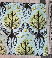 Tula Pink Fabric the Birds the Bees Tree of Life BLUE OOP Half Yard 18×44″