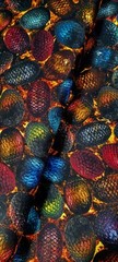 Dragon’s Lair by Timeless Multicolor Dragon Eggs Cotton Quilt Fabric by Yard