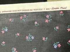Vintage 1988 House N Home Fabrics Black And Floral Pattern 3 Yards 54” Wide B2
