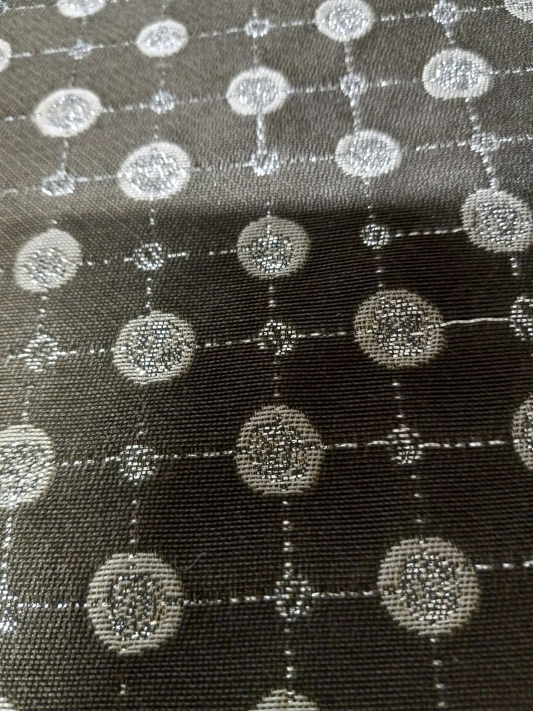 Gray/Metallic Silver Dots 1.75 Yds Zinc Textiles Designer Fabric 54 Wide