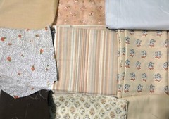 5 lb 4 oz Box of Assorted Fabric Scraps – Browns, Grays, Light Blue FSBTB116