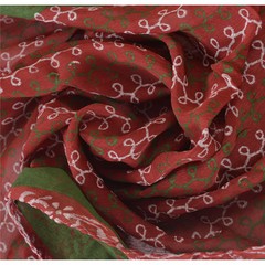 Sanskriti Vintage Pallu Fabric Chiffon Silk Design Hand Beaded Decor Craft