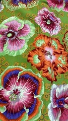 Kaffe Fassett Collective Floating Hibiscus GREEN bty