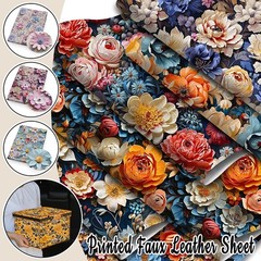Printed Artificial Leather Sheets Synthetic PVC Leather Fabric Roll DIY Handbags