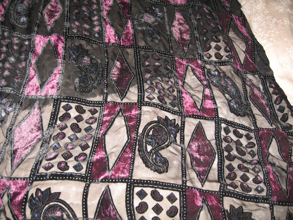 black Velvet Burnout on chiffon Fabric 44″ Wide x 88″ long