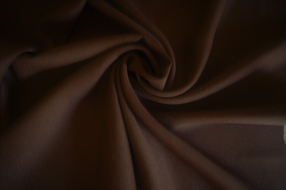 2+ Yards Dark Brown Solid Polyester Rayon Blend Fabric 94″ X 62″