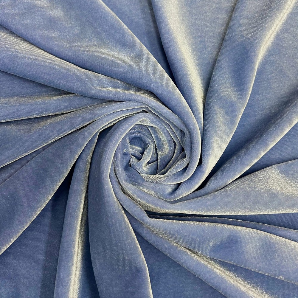 Princess DUSTY BLUE Polyester Spandex Stretch Velvet Fabric for Bows, Top Knot,