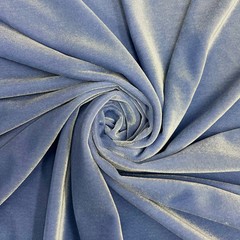 Princess DUSTY BLUE Polyester Spandex Stretch Velvet Fabric for Bows, Top Knot,