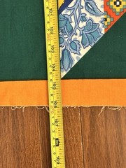 Star Quilt Fabric Pre-Printed Cheater Cotton United Kingdom Green Orange 55×106″