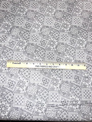 Dove Gray – Blazin’ Bandana 100% cotton fabric by the yard 36 x 44 – Light Gray