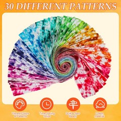 60 PCS Valentines Quilting Fabric Roll 2.6×40 Inch Cotton Strips Tie Dye Sew