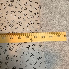 Vintage Western Ranch Brand Logo Print Fabric Square in Light Gray