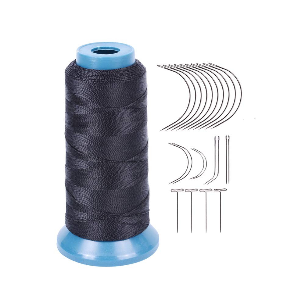 Hair Weaving Thread with C/J/I/T Needles 1500 13 Count (Pack of 1), Black