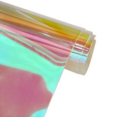 30 Gauge Holographic Clear Vinyl Roll 12×54 Inch TPU Jelly Fabric Crafts Red