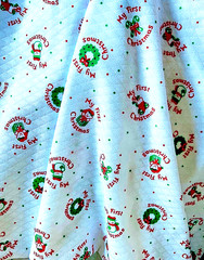 Quilted Nursery Baby Fabric Mini Print – MY FIRST CHRISTMAS – 60 ” W x 39″L