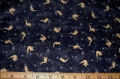 DEBBIE MUMM Fabric – HALLOWEEN – Ghosts on Dark Blue – HALF yd (18″)