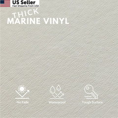 Marine Vinyl Fabric, Upholstery Faux Leather, Outdoor Boat 1 Yard, Off White