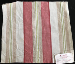 JANE CHURCHILL Aston Stripe in Red 15 3/4 x 17 5/8″ Cotton Blend Fabric Sample