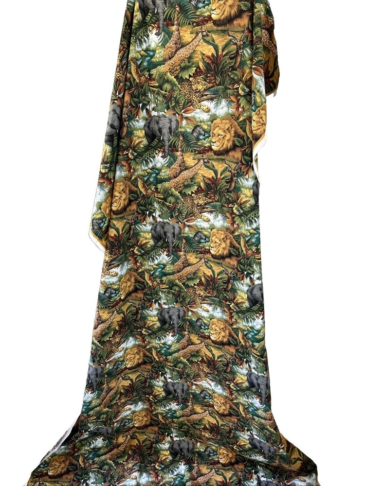 Yards Springs Industries Jungle Safari Print Animals Cotton Fabric 72” L x 45” W