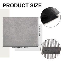 59″ x 72″(2 Yards) Mesh Fabric Slightly Stretchy for Sewing Projects, Black