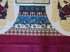 MMFab Debbie Mumm Cotton Fabric Christmas Apron & Mitt Panel Cut-Out