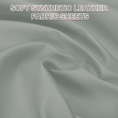 63×39.4in Faux Leather Sheets, Faux Leather Fabric Vinyl PVC, Light Gray
