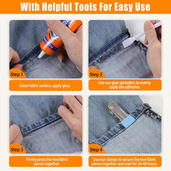Fabric Glue Permanent Clear 60 ML for Clothing Patches Rhinestones Denim Leather