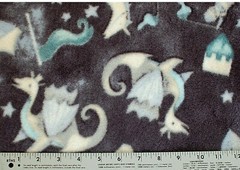 BTY*HOLIDAY*KNIGHTS/UNICORNS*FLYING DRAGONS ON NAVY FLEECE FABRIC 1 YD 60X36″